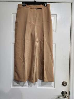 Zara Belted Pleated Pants Taupe Brown Size L